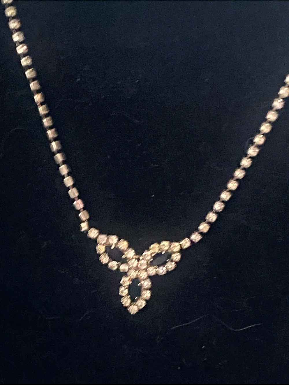 Vintage Silver Statement Necklace & Rhinestone Necklace, Buckle Bracelet